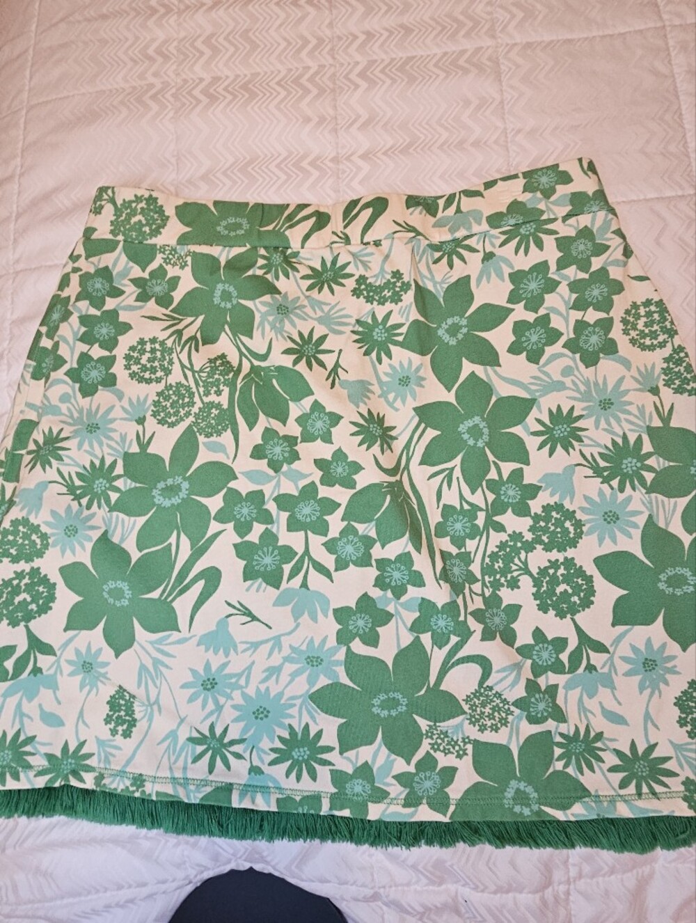 Sold!!! Spartina 449 Green Fringe Wrap Skort Marsh Hens Wildflowers Sz L - Picture 4 of 5